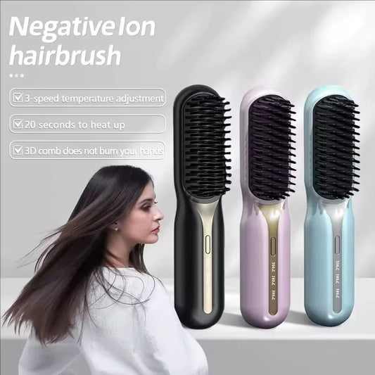 Portable Electric Hair Styling Comb with Negative Ion - Clarify.pk