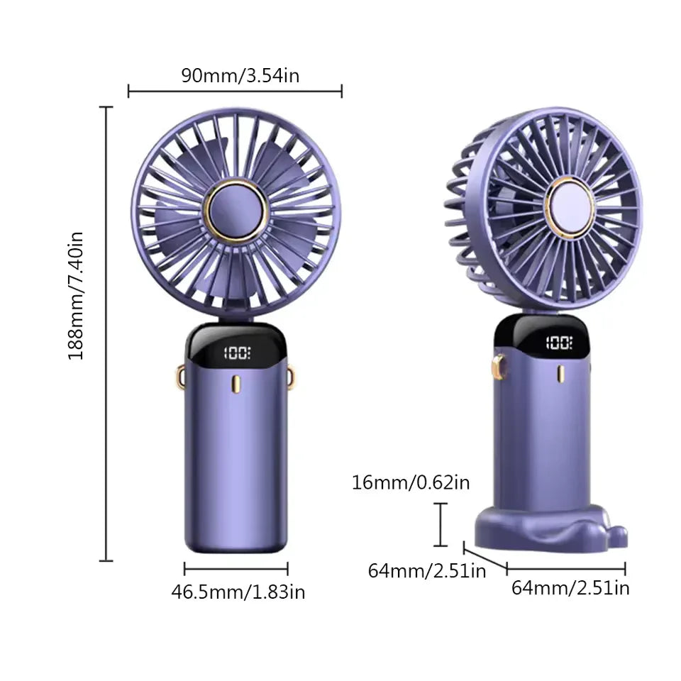Portable Handheld Fan Rechargeable with USB - Clarify.pk