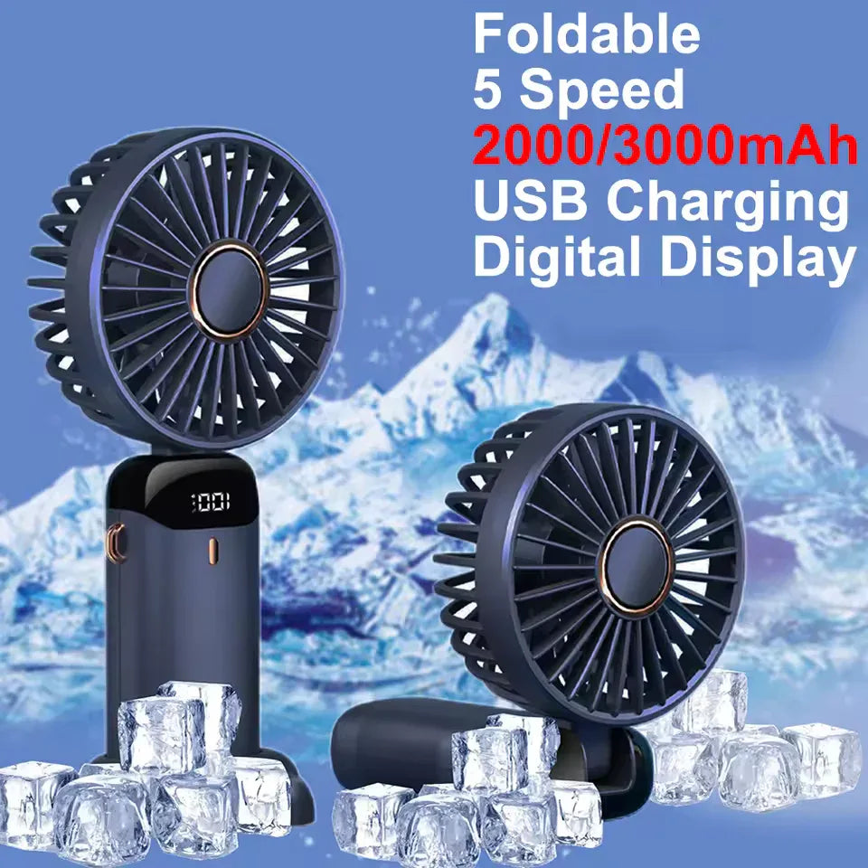 Portable Handheld Fan Rechargeable with USB - Clarify.pk