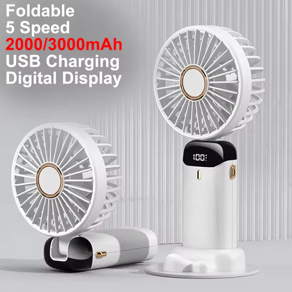 پورٹ ایبل ہینڈ ہیلڈ فین USB کے ساتھ ریچارج ایبل