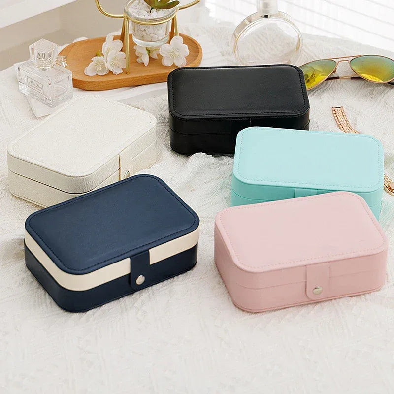Portable Jewelry Storage Box with Multiple Compartments