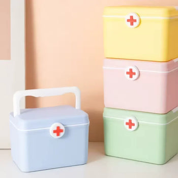 Portable Medicine Chest with Handle - Multi Color - Clarify.pk