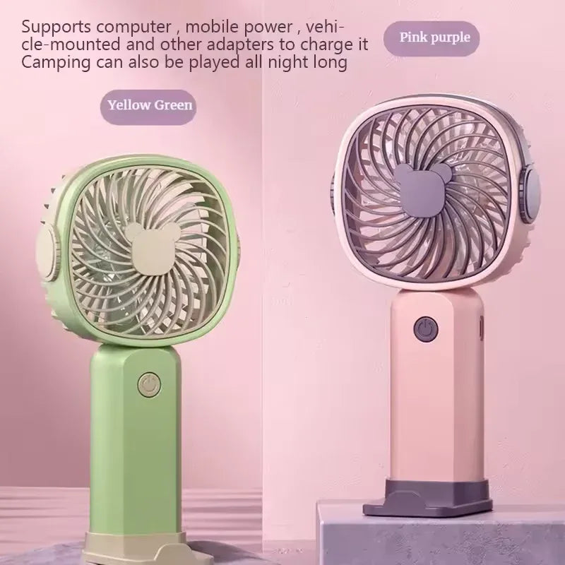 Portable Mini Fan USB Rechargeable with Phone Stand - Clarify.pk