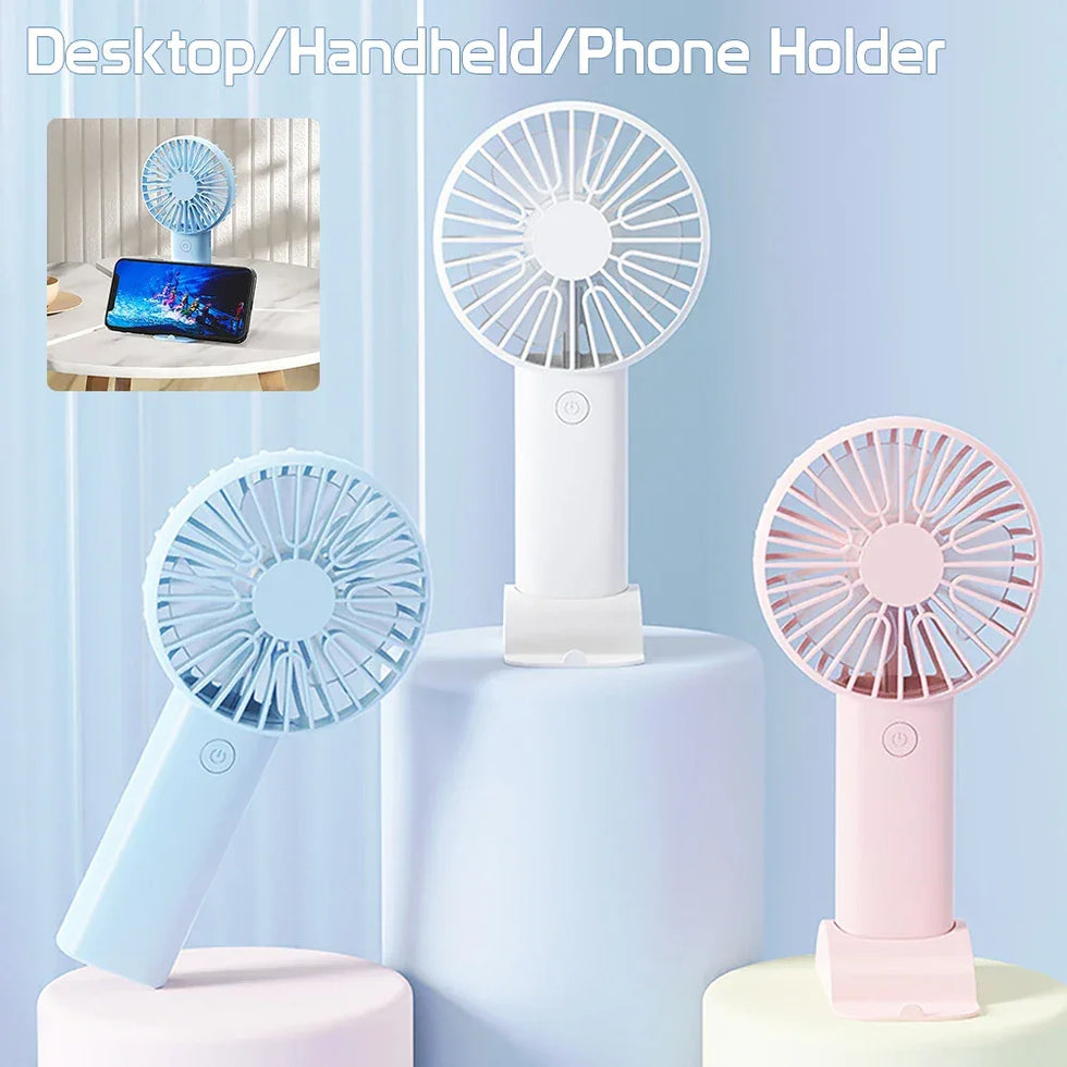 Portable Mini Fan USB Rechargeable with LED Light - Clarify.pk