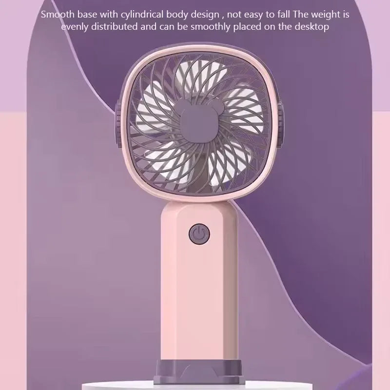 Portable Mini Fan USB Rechargeable with Phone Stand - Clarify.pk