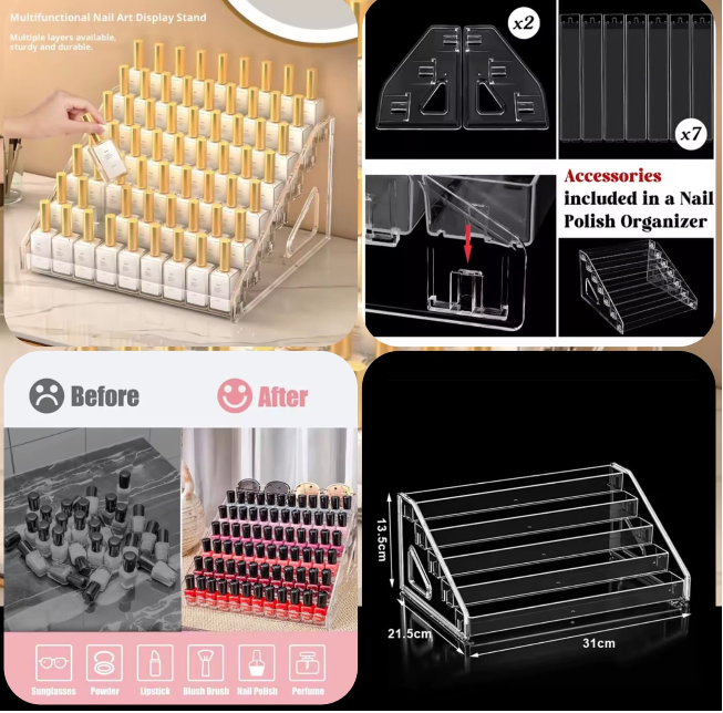 5-Layer Acrylic Cosmetic & Nail Polish Organizer