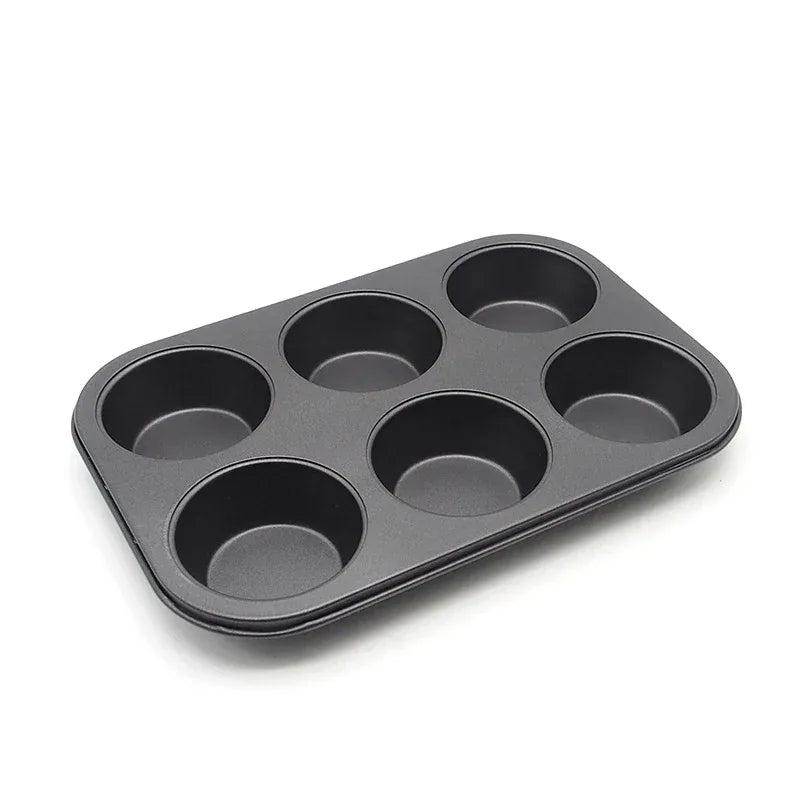 6 Cup Cupcake Baking Tray - Easy Release Muffin Pan