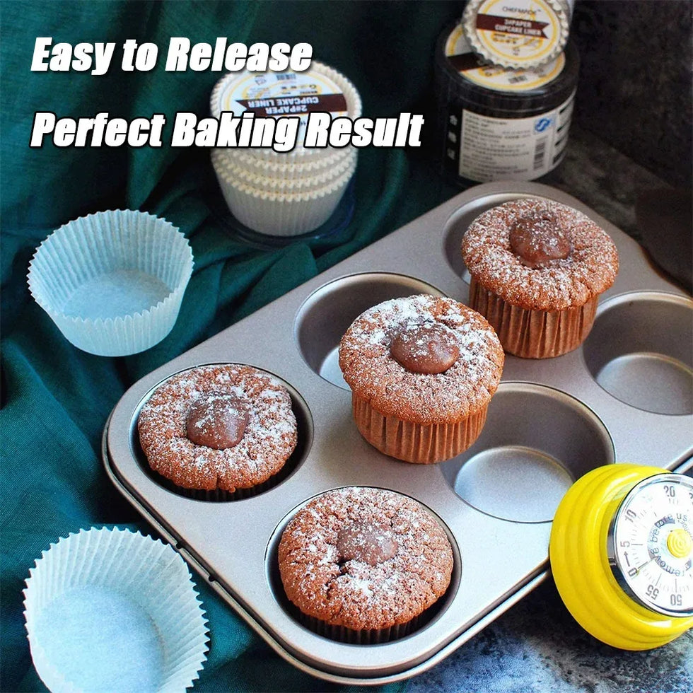 6 Cup Cupcake Baking Tray - Easy Release Muffin Pan - Clarify.pk