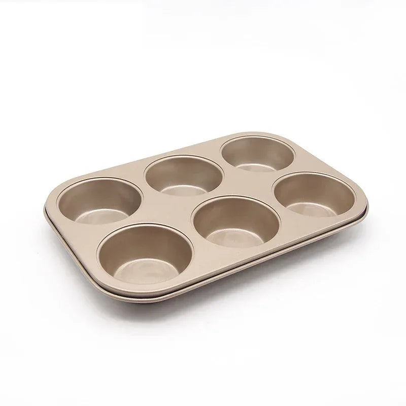 6 Cup Cupcake Baking Tray - Easy Release Muffin Pan