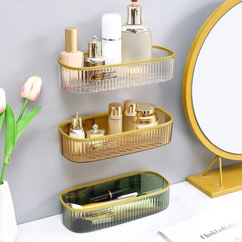 Punch-Free Bathroom Shelf Plastic Organizer - Clarify.pk