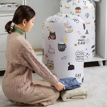 Quilt Storage Bag for Clothes with Cute Print - Clarify.pk