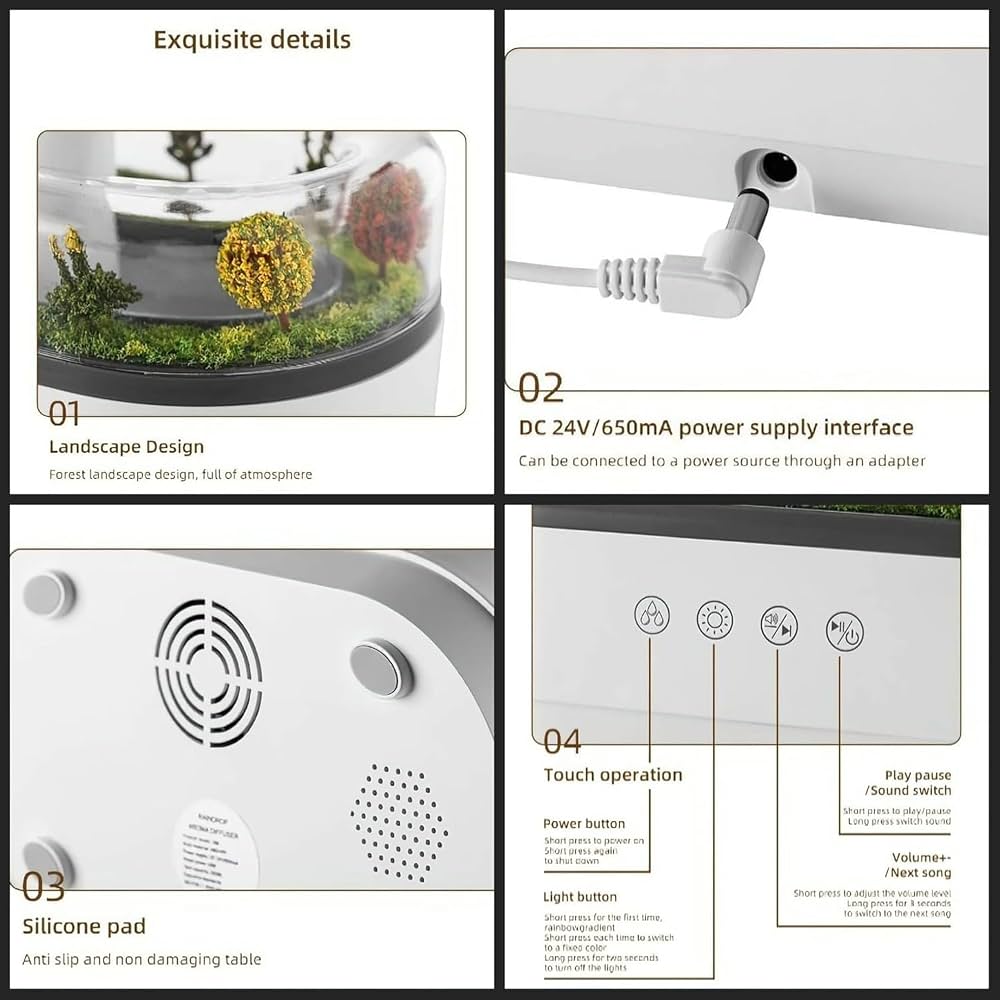 Rain Drop Landscape Diffuser with Ambient Light