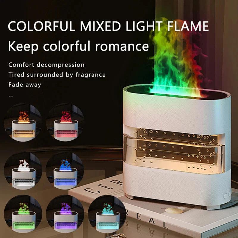Rain Effect Humidifier with Flame LED Light - Clarify.pk