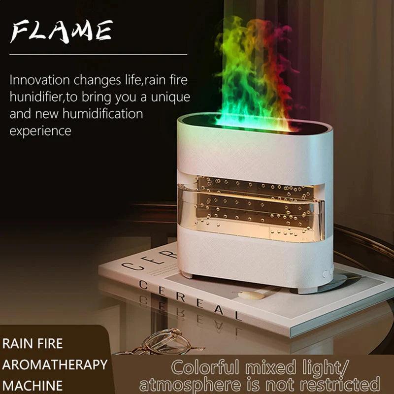 Rain Effect Humidifier with Flame LED Light - Clarify.pk