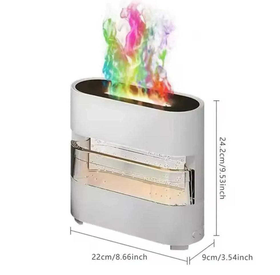 Rain Effect Humidifier with Flame LED Light - Clarify.pk
