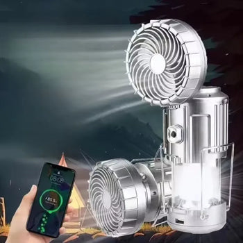 Rechargeable Camping Emergency Light with Fan - Clarify.pk