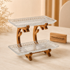 Rectangular 2-Tier Walnut Wood Serving Platter