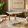 Rectangular 2-Tier Walnut Wood Serving Platter