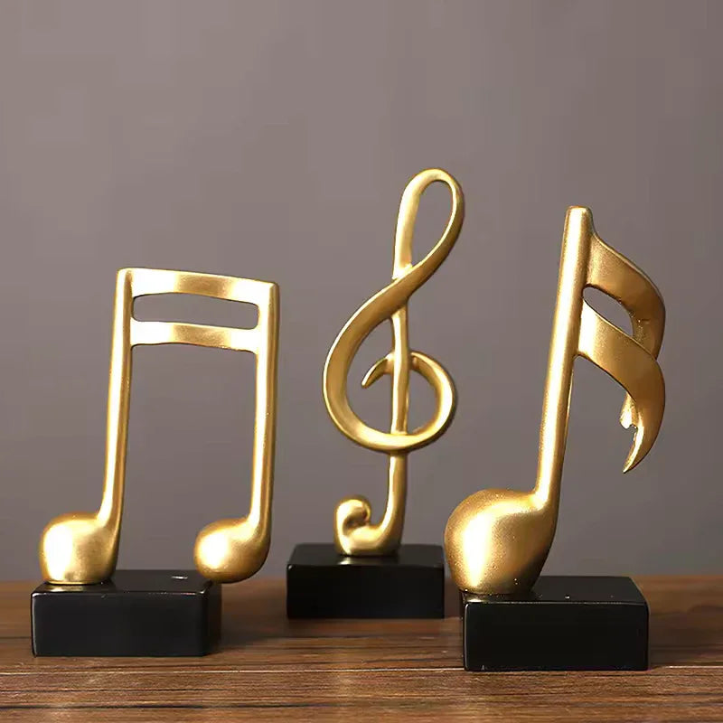 Resin Musical Note Decor 3 Pieces Set – Elegant Home Ornaments - Clarify.pk