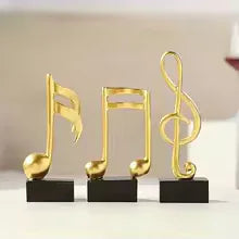 Resin Musical Note Decor 3 Pieces Set – Elegant Home Ornaments - Clarify.pk
