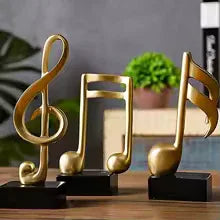 Resin Musical Note Decor 3 Pieces Set – Elegant Home Ornaments - Clarify.pk