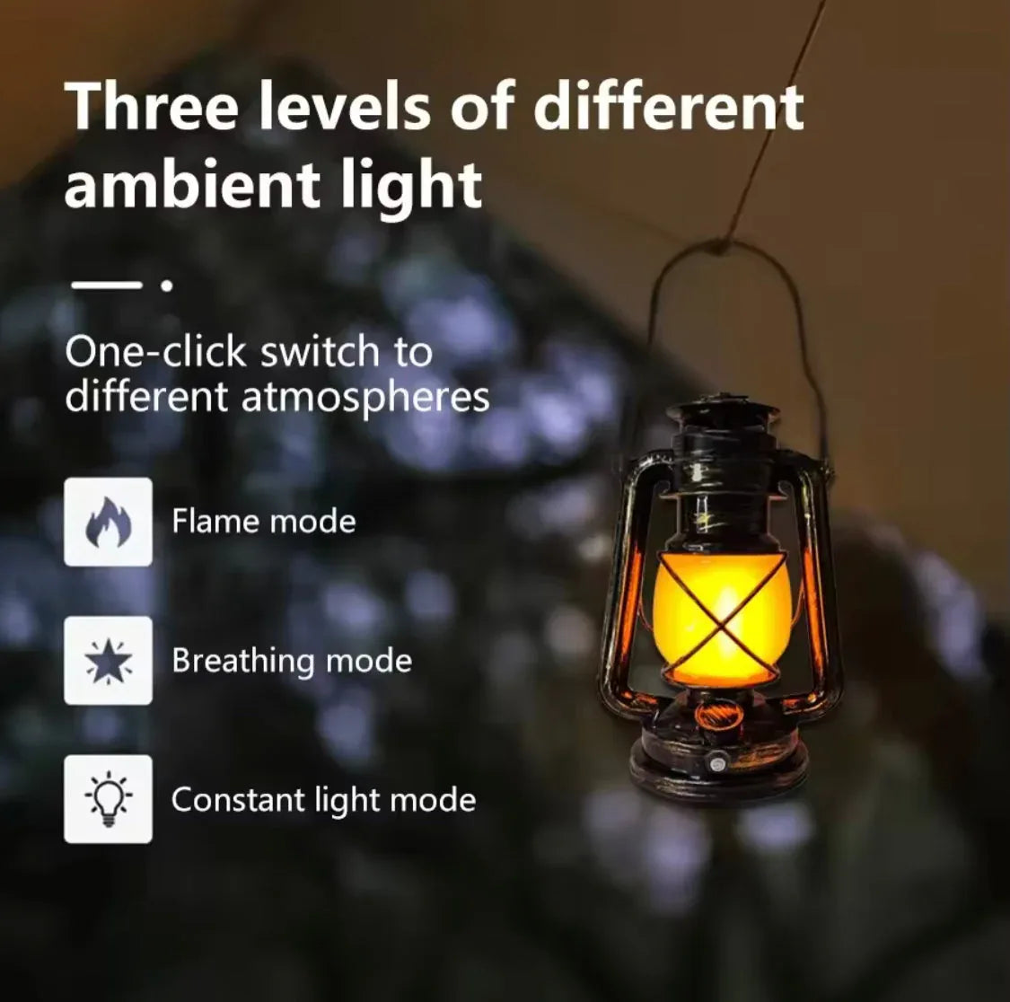 Retro Portable Lantern Rechargeable with Touch Switch - Clarify.pk