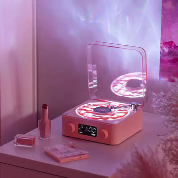 Retro Turntable Bluetooth Speaker with RGB Lights - Clarify.pk