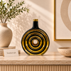 Luxury Concentric Ring Candle Stand - Black & Gold