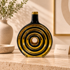 Luxury Concentric Ring Candle Stand - Black & Gold