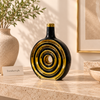 Luxury Concentric Ring Candle Stand - Black & Gold