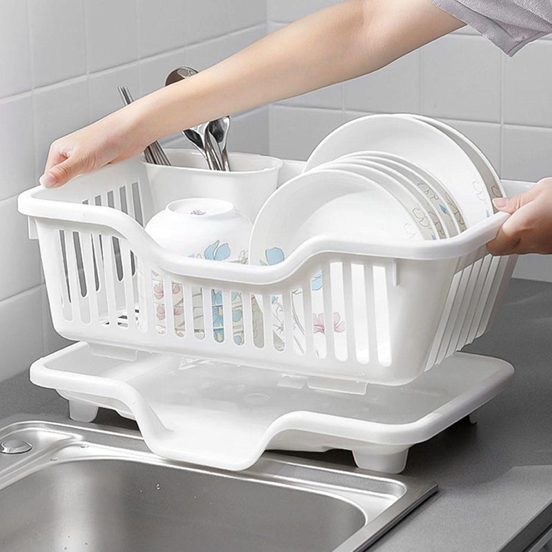 Dish Drying Rack – Integrated Drainage Kitchen Organizer