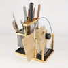 Knife & Chopsticks Rack | Gold Stainless Steel Kitchen Organizer