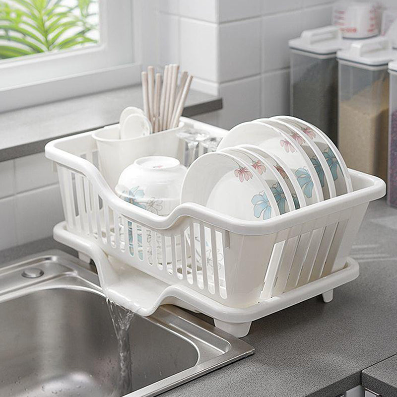 Dish Drying Rack – Integrated Drainage Kitchen Organizer