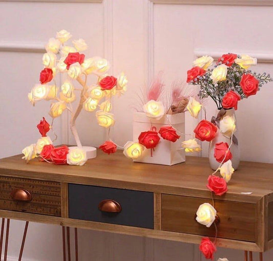 بیڈ روم کی سجاوٹ کے لیے روز فیری لائٹس - نرم چمک