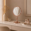 Large Rose-Gold Tabletop Vanity Mirror