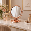 Small Rose-Gold Tabletop Vanity Mirror