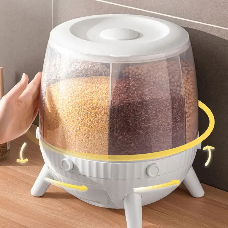 Rice Storage Container Box with Multi-Compartment