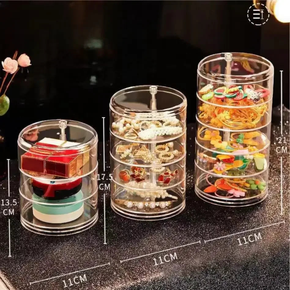 Rotating Jewelry Storage Box - Clear Organizer - Clarify.pk