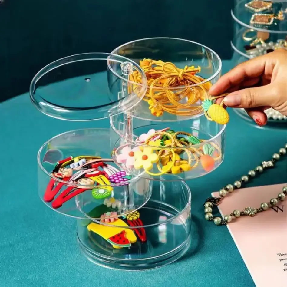 Rotating Jewelry Storage Box - Clear Organizer