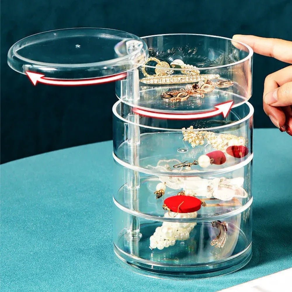 Rotating Jewelry Storage Box - Clear Organizer - Clarify.pk