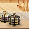 Rotating Spice Jar Set with 6 Glass Jars - Clarify.pk