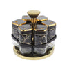 Rotating Spice Jar Set with 6 Glass Jars - Clarify.pk