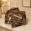 Rust Persian Medallion 3-Piece Fibre Tray Set