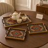 Rust Persian Medallion 3-Piece Fibre Tray Set