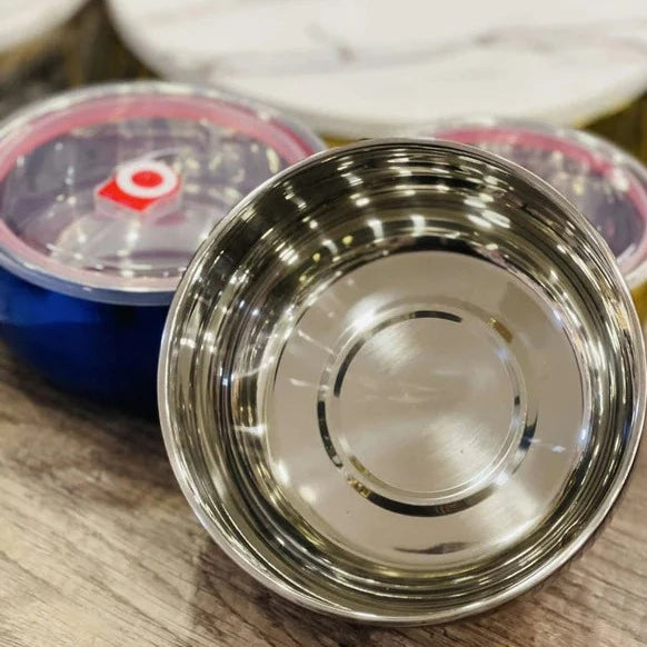 Stainless Steel Food Storage Bowls – Airtight Set of 3