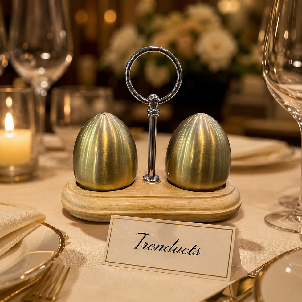 Elegant Golden Salt Pepper Shaker Set
