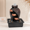 Crystal Sphere Sculptural 3-Bowl Water Fountain