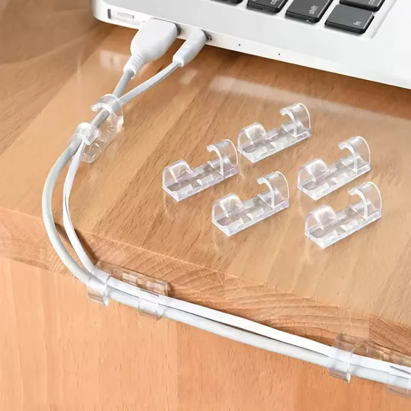 Pack of 4 Self Adhesive Wire Holder Cable Clips - Clarify.pk