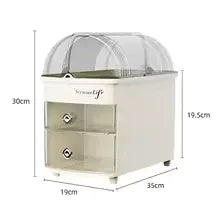 Dustproof Cosmetic Storage Case - Durable Plastic Organizer