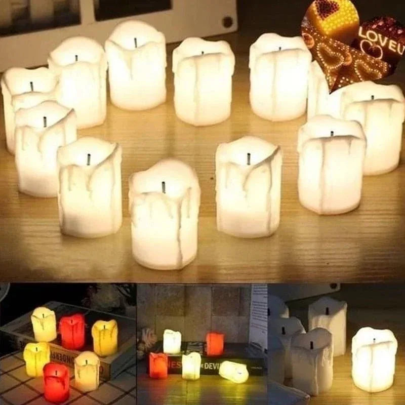 Set of 2 Flameless Tea Lights with Realistic Glow - Clarify.pk